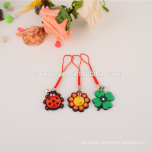 Fashion customized soft pvc sunflower shapes cell phone neck strap